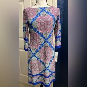 Vibrant Long Sleeve Patterned Dress